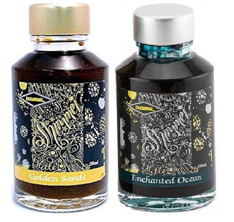 Diamine - 50ml Fountain Pen Ink 2 Pack - Enchanted Ocean & Golden Sands